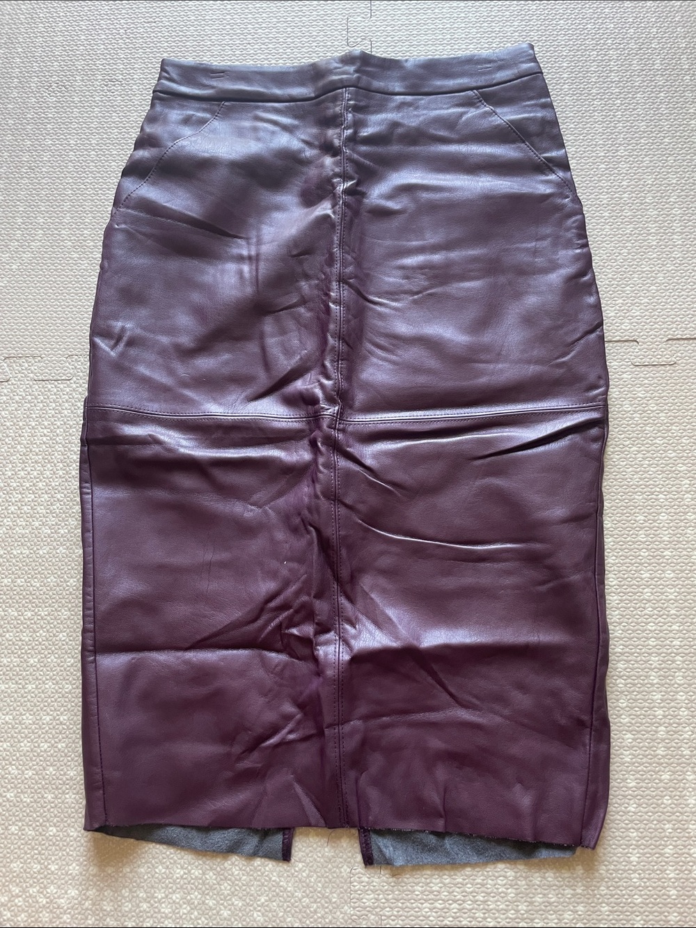 Express Plum Synthetic Leather Pencil Skirt Size 6